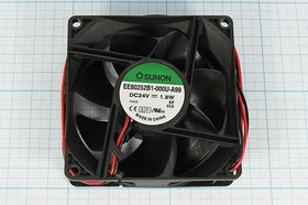 Вентилятор 80x80x25, напряжение 24В, мощность 1,8Вт, выводы 2L, подшипник качения, EE80252B1 SUNON