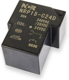 NRP-15-C-24D, Реле 1 переключ. 24VDC, 30A/240VAC SPDT