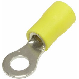 RV5.5-5 yellow, Наконечник кольцевой изолированный RV5.5-5, 48 А, 12-10 AWG, желтый, латунь луженая RV5.5-5 yellow, Наконечник кольцевой изолированный RV5.5-5, 48 А, 12-10 AWG, желтый, латунь луженая