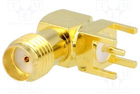 SMA-15, Гнездо, SMA, "мама", угловой 90°, THT, позолота