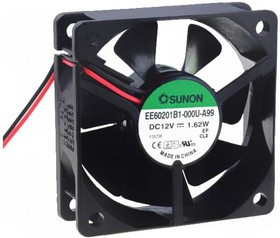 EE60201B1-A99, Вентилятор: DC, осевой, 12ВDC, 60x60x20мм, 39,08куб.м/ч, 34,5дБА