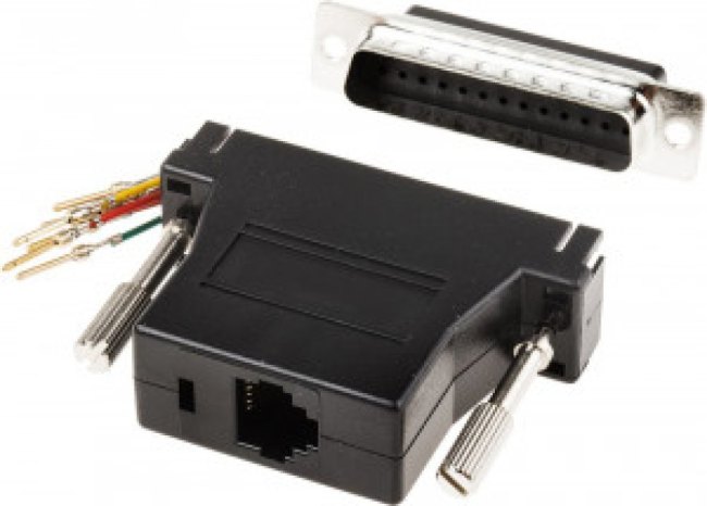 D Sub Adapter Male 25 Way D-Sub to Female RJ11 D Sub Adapter Male 25 Way D-Sub to Female RJ11