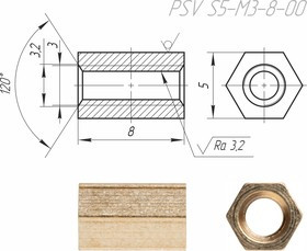 PSV S5-M3-8-00 Стойка для печатных плат, латунь ( аналог PCHSS-8, H-L0800-0600-5-03-X) PSV S5-M3-8-00 Стойка для печатных плат, латунь ( аналог PCHSS-8, H-L0800-0600-5-03-X)