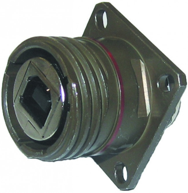 USBBFTV21G, USB Connectors Female USB-A Recept Sq Flange Olive Drab