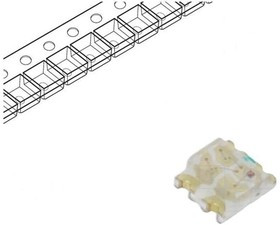 OSTB0603C1C-C, LED; SMD; 0603; RGB; 1.6x1.5x0.5mm; 120°; 2.6?3.4/2.4?3.4/1.6?2.4V