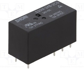 S20M-24B-2CS, Реле: электромагнитное, DPDT, Uобмотки: 24ВDC, Iконтакт.макс: 10А