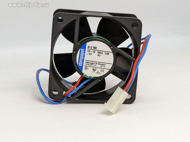 Вентилятор Ebmpapst 612 NH DC 12V 166mA 2.0W 60x25 2pin