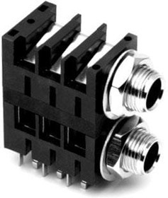 ACJM-MHDCM, Гнездо; Jack 6,35мм; "мама"; mono; угловой 90°; на панель; THT