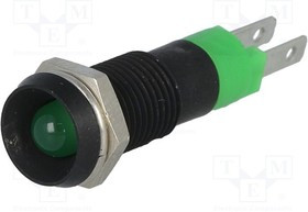 SMDD08214, Индикат.лампа: LED, вогнутый, 24-28ВDC, Отв: d8,2мм, IP67, металл