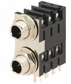 ACJS-MHDEM, Гнездо, Jack 6,35мм, "мама", stereo, угловой 90°, на панель, THT ACJS-MHDEM, Гнездо, Jack 6,35мм, "мама", stereo, угловой 90°, на панель, THT