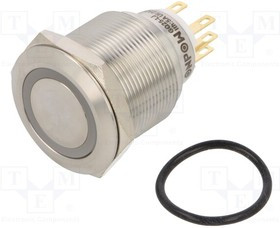 LAS1GQ25-11ZER12VS, Переключатель: антивандальный, Пол: 2, SPDT, 3A/220ВAC, 5A/24ВDC