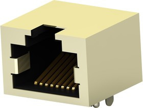 1734795-1, Модульный разъем, RJ45 Jack, 1 x 1 (Порт), 8P8C, Cat3, Монтаж в Сквозное Отверстие