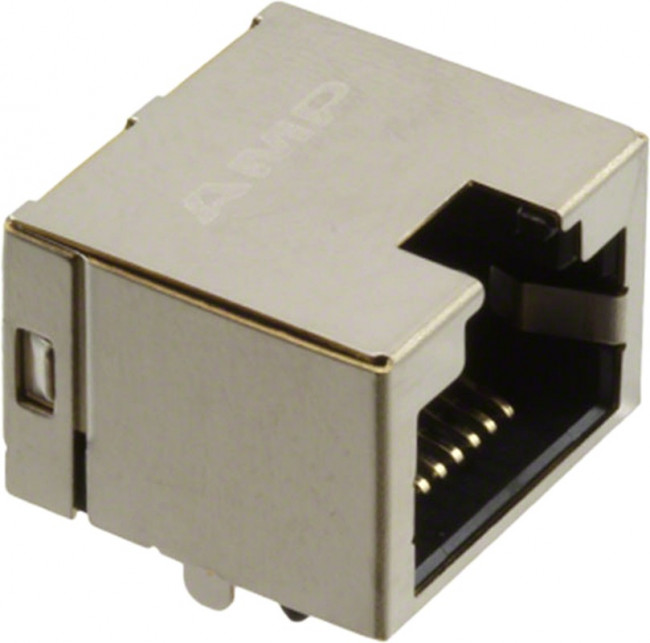 1734795-1, Модульный разъем, RJ45 Jack, 1 x 1 (Порт), 8P8C, Cat3, Монтаж в Сквозное Отверстие