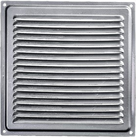 Решётка металлическая с сеткой 200x200ВРС, серебрянный Решётка металлическая с сеткой 200x200ВРС, серебрянный