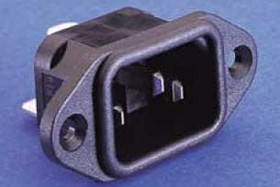 PX0580/28, Разъем: питания AC; гнездо; "папа"; 10А; 250ВAC; C14 (E); -40-70°C