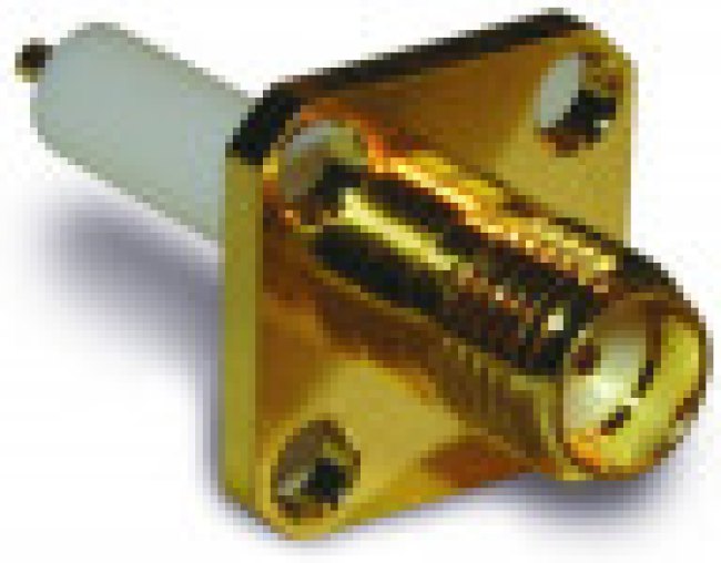 132146, RF Connectors / Coaxial Connectors SMA PANEL MOUNT REC 4 HOLE EXT. TEF
