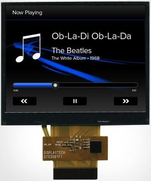 DT035BTFT, Дисплей: TFT; 3,5"; 320x240; Подсвет: LED; Разм: 76,9x64x3,05мм