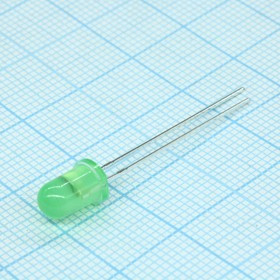 LFG3360-PF, Светодиод 5мм мигающий/зеленый/565нм/ 10-17мкд/60°/2.4Гц/3-12в