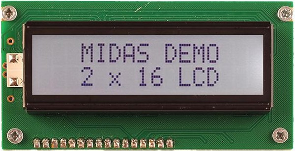 MC21605A6W-FPTLW3.3-V2, MC21605A6W-FPTLW3.3-V2 LCD LCD Display, 2 Rows by 16 Characters MC21605A6W-FPTLW3.3-V2, MC21605A6W-FPTLW3.3-V2 LCD LCD Display, 2 Rows by 16 Characters