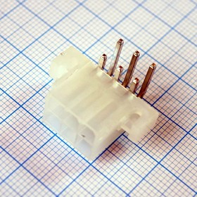 DS1073-01-2X3MR1T6, (MF-2x03MR), Разъем питания (с контактами) Mini-Fit, 6pin, вилка на плату угловая, шаг 4,2мм DS1073-01-2X3MR1T6, (MF-2x03MR), Разъем питания (с контактами) Mini-Fit, 6pin, вилка на плату угловая, шаг 4,2мм