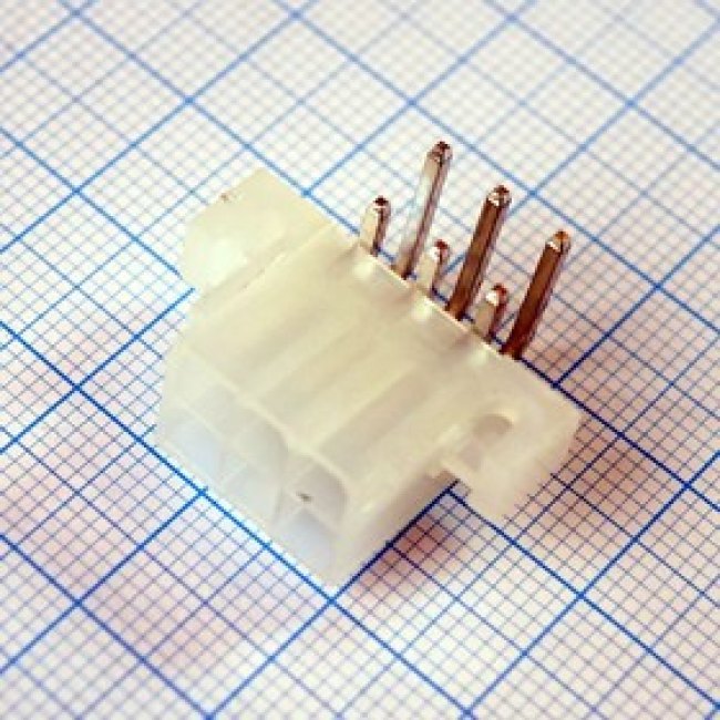 DS1073-01-2X3MR1T6, (MF-2x03MR), Разъем питания (с контактами) Mini-Fit, 6pin, вилка на плату угловая, шаг 4,2мм