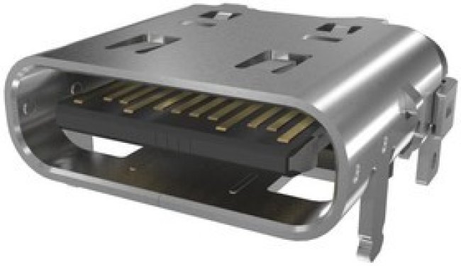 GSB4D313302AY1HR, USB CONN, 4.0 TYPE C, R/A RCPT, 24P, SMT