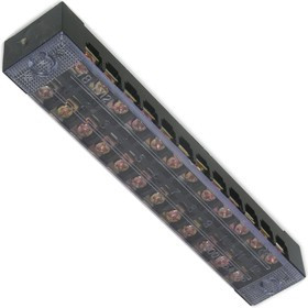 TB-1512, Клеммная колодка винтовая с крышкой , 24 контакта, М3, 15 А, 600 В, 14 AWG, 2 мм2, корпус пластик модифицированный