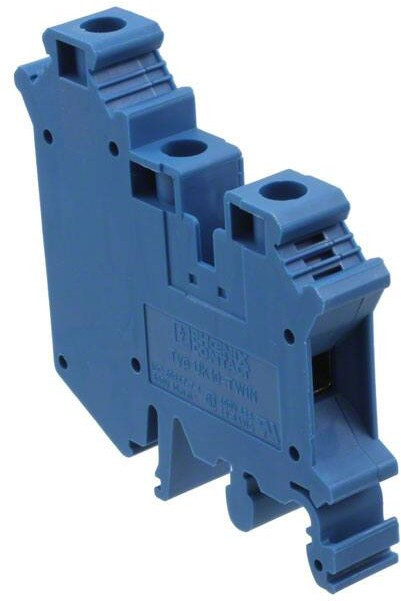 3005235, UK 10-TWIN BU Series Blue Fused DIN Rail Terminal, Double-Level, Screw Termination, Fused