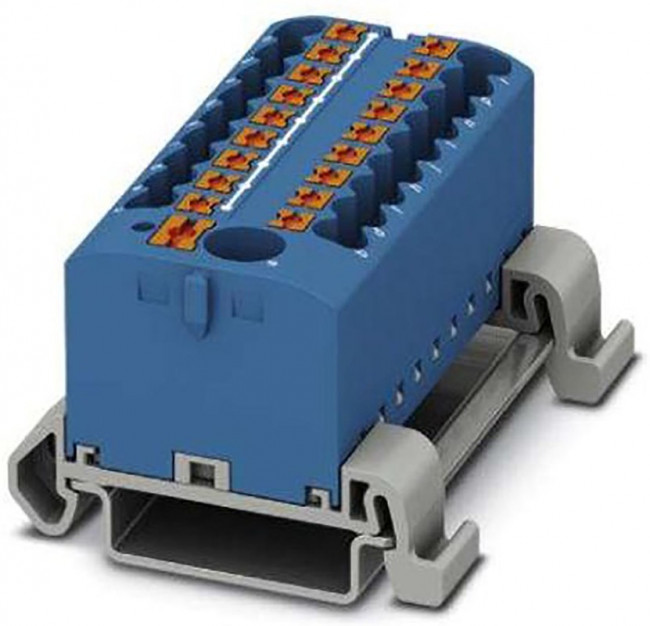 3273244, DIN Rail Terminal Blocks PTFIX6/18X2,5NS35ABU 2.5mm2 w/6mm2 feedi