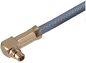 16_MMCX-50-2-2/111_OH, 16_MMCX-50-2-2/111_OH Series, Plug Cable Mount MMCX Connector, Crimp Termination, Right Angle Body