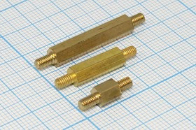 Стойка для печатных плат PCHNN-15, латунь, M3; №3674 стойка L15,0\М3x6-М3x6\ S5\лат\\PCHNN