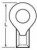 191930157, 19193 Uninsulated Crimp Ring Terminal, 5/16 (M8) Stud Size