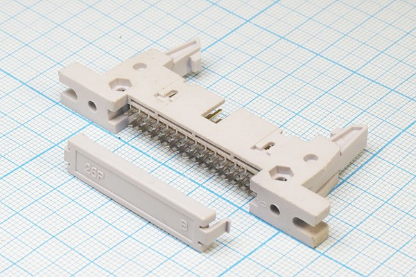 Разъем (IDC) IDCM-26MS вилка, шаг P2.54x2.54, контакты 26P, на шлейф, IDCM-26MS