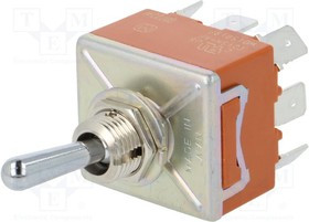 T315NAULCSAFJ, Переключатель: тумблер, Пол: 2, 3PDT, ON-ON, 15A/250ВAC, 15A/30ВDC