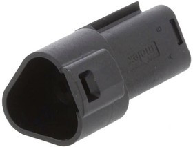 0934442201, Conn Housing RCP 3 POS Crimp ST Cable Mount Black Bag