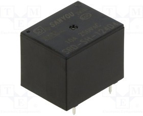 SRD-SH-124D4, Реле: электромагнитное; SPDT; 10А; THT; Серия: SRD; 100мОм