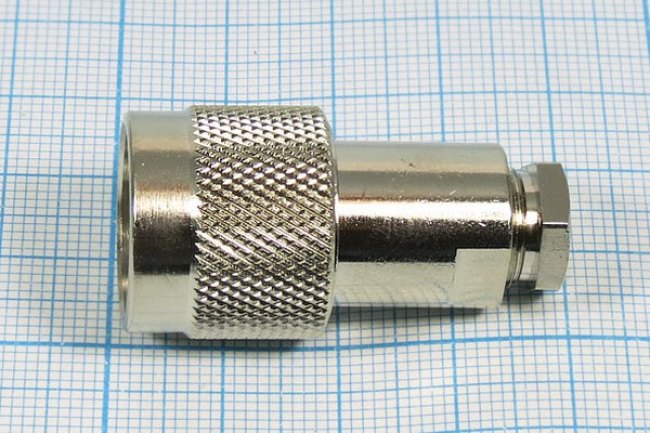 Штекер N, на кабель RG 6, малый хвостовик, прижимной, позолоченный центральный контакт; №10322 шт N\RG6\\\мал хвост\