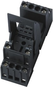 Цоколь SKB08-E, 12A(300V), винтовой зажим, черный, на рейку DIN35/панель, для RKE2, RKF2, R2N, MY2,