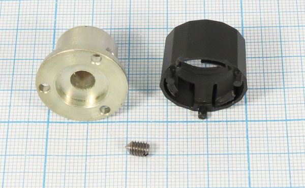 Ручка круглая диаметр 23мм, диаметр регулятора 6.0мм, металл/пластик, черный; №2620 ручка d6,0\d23x16\мет/пл\чер\\