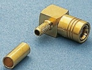 SMB6112D13G550, Вилка, SMB, "мама", угловой 90°, 50Ом, обжим, на провод, тефлон SMB6112D13G550, Вилка, SMB, "мама", угловой 90°, 50Ом, обжим, на провод, тефлон