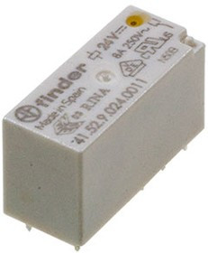 41.52.9.024.0011, Низкопрофильное миниатюрное электромеханическое реле; монтаж на печатную плату; выводы с шагом 5мм; 2CO 8A; Контакты AgNi;