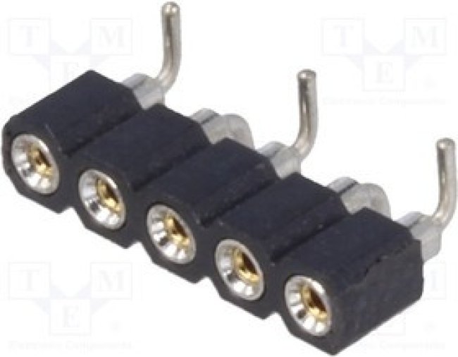 DS1002-01-1X05S13, Гнездо, IDC, "мама", PIN 5, прямой,цанговые контакты, 2,54мм, SMT