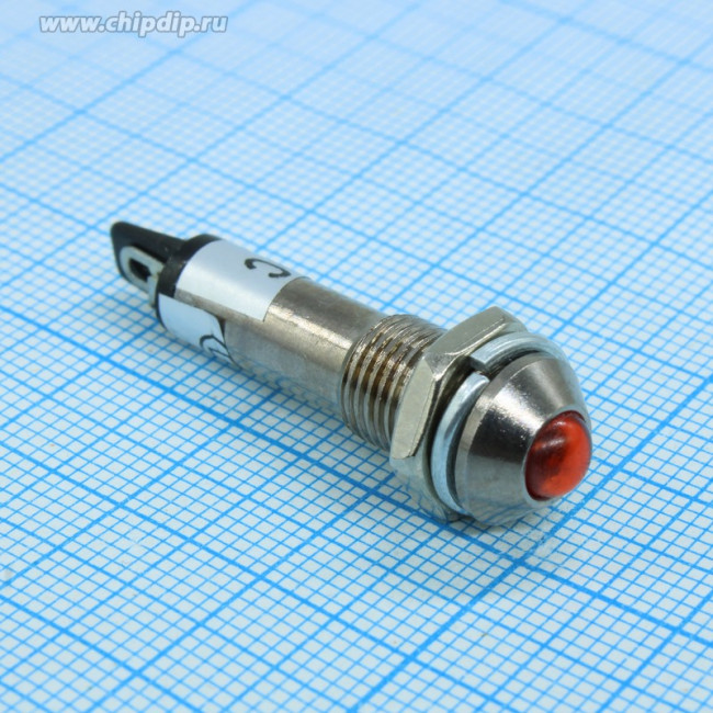 L-706-R 12V, Светодиод в корпусе L-706-R, 12 В, красный