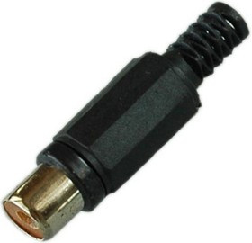 Разъем RCA гнездо пластик на кабель, черный, PL2151