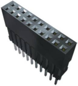 ESQ-113-12-T-D, ESQ Series Vertical Through Hole Mount PCB Socket, 26-Contact, 2-Row, 2.54mm Pitch