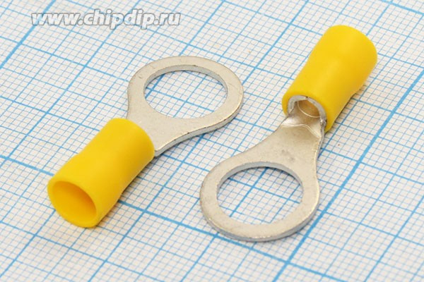 Клемма"O", d10,5мм, 4,0-6,0мм2, обжимная, желтый Клемма"O", d10,5мм, 4,0-6,0мм2, обжимная, желтый