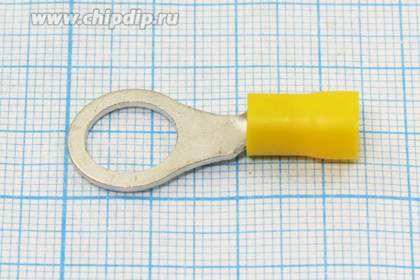 Клемма"O", d10,5мм, 4,0-6,0мм2, обжимная, желтый Клемма"O", d10,5мм, 4,0-6,0мм2, обжимная, желтый