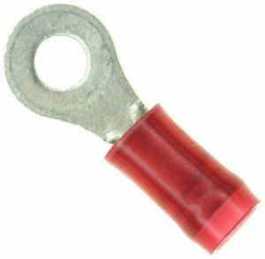 326878, TERMINAL, RING TONGUE, #6, CRIMP, RED