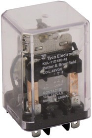 KUL-11D15D-48, POWER RELAY, DPDT, 10A, 250VAC, SOCKET