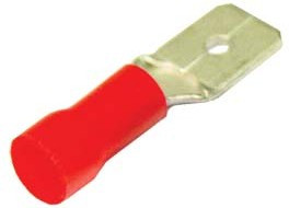 Клемма вилка, 6,3x0,8, обжимная, красная